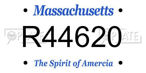 R44620 Massachusetts License Plate