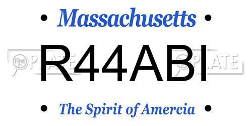 R44ABI Massachusetts License Plate