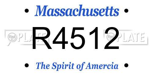 R4512 Massachusetts License Plate