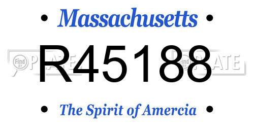 R45188 Massachusetts License Plate