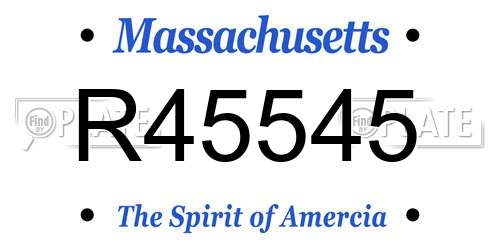 R45545 Massachusetts License Plate