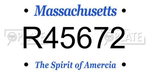 R45672 Massachusetts License Plate