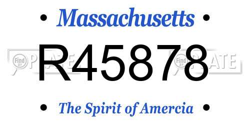 R45878 Massachusetts License Plate