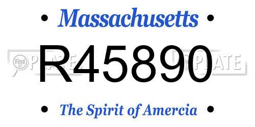 R45890 Massachusetts License Plate