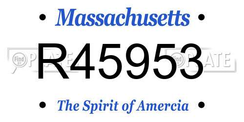 R45953 Massachusetts License Plate
