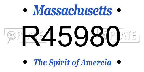 R45980 Massachusetts License Plate
