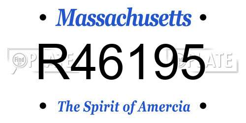 R46195 Massachusetts License Plate