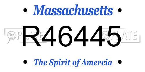 R46445 Massachusetts License Plate