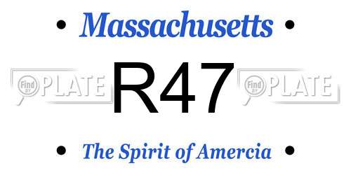 R47 Massachusetts License Plate