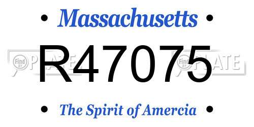 R47075 Massachusetts License Plate