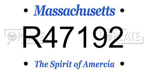 R47192 Massachusetts License Plate