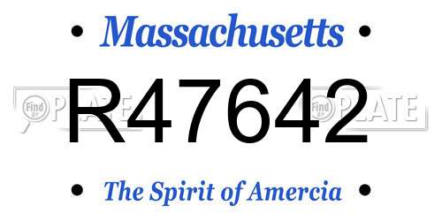 R47642 Massachusetts License Plate