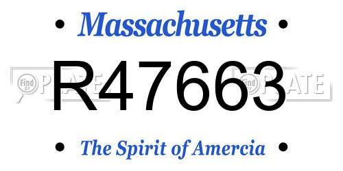 R47663 Massachusetts License Plate