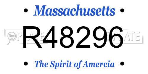 R48296 Massachusetts License Plate