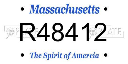 R48412 Massachusetts License Plate
