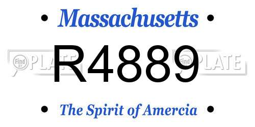 R4889 Massachusetts License Plate