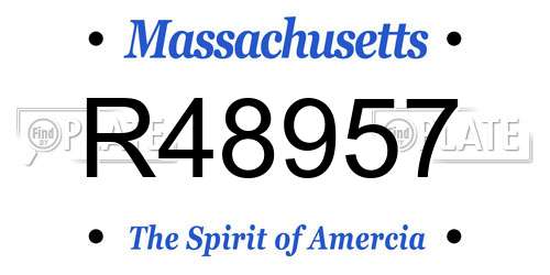 R48957 Massachusetts License Plate