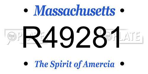 R49281 Massachusetts License Plate