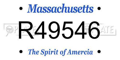 R49546 Massachusetts License Plate
