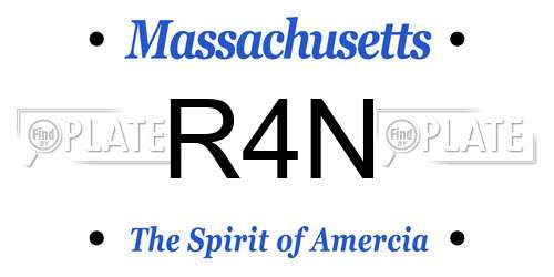 R4N Massachusetts License Plate