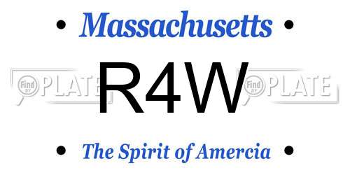 R4W Massachusetts License Plate