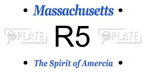 R5 Massachusetts License Plate