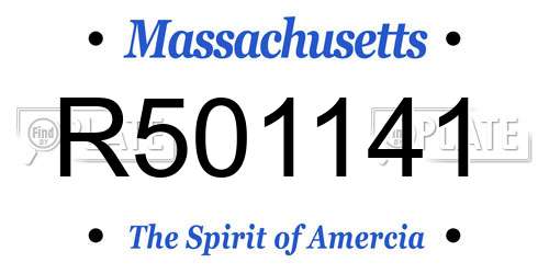 R501141 Massachusetts License Plate