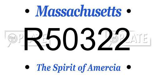 R50322 Massachusetts License Plate