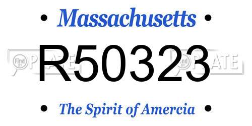 R50323 Massachusetts License Plate