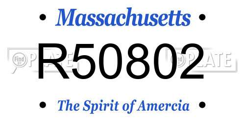 R50802 Massachusetts License Plate