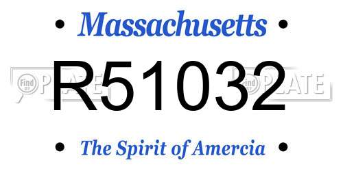 R51032 Massachusetts License Plate