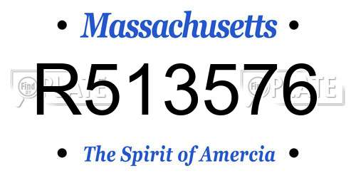 R513576 Massachusetts License Plate