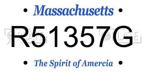 R51357G Massachusetts License Plate