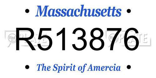 R513876 Massachusetts License Plate