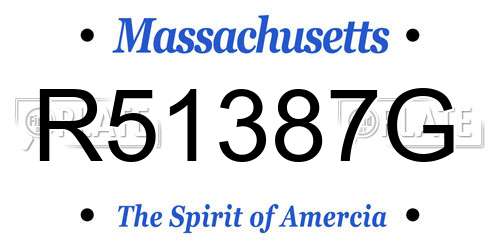 R51387G Massachusetts License Plate