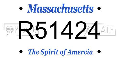 R51424 Massachusetts License Plate