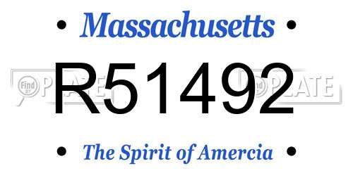 R51492 Massachusetts License Plate