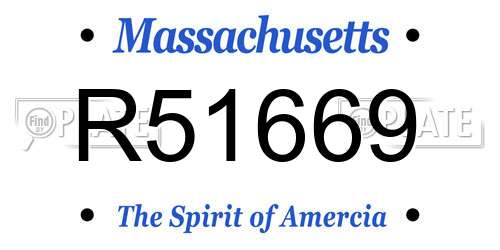 R51669 Massachusetts License Plate