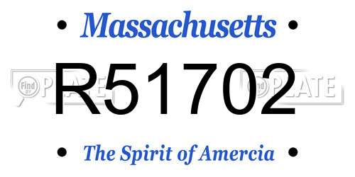 R51702 Massachusetts License Plate
