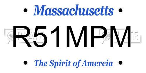 R51MPM Massachusetts License Plate