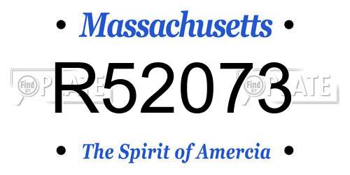 R52073 Massachusetts License Plate
