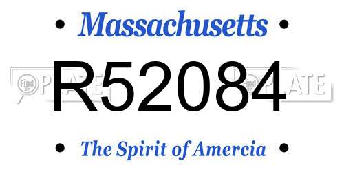 R52084 Massachusetts License Plate