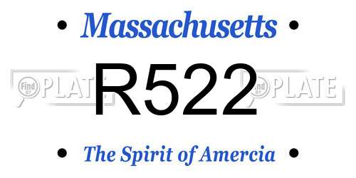 R522 Massachusetts License Plate