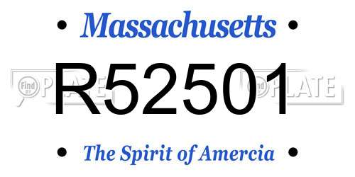 R52501 Massachusetts License Plate