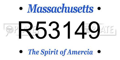 R53149 Massachusetts License Plate