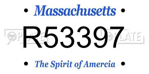 R53397 Massachusetts License Plate