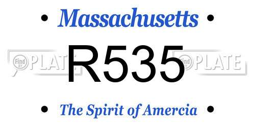 R535 Massachusetts License Plate