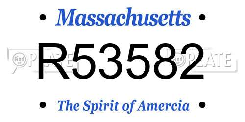 R53582 Massachusetts License Plate