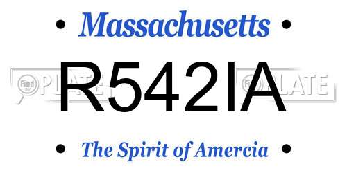 R542IA Massachusetts License Plate
