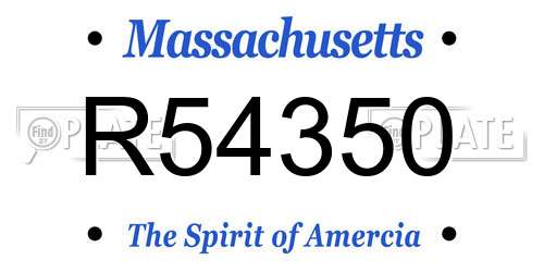 R54350 Massachusetts License Plate